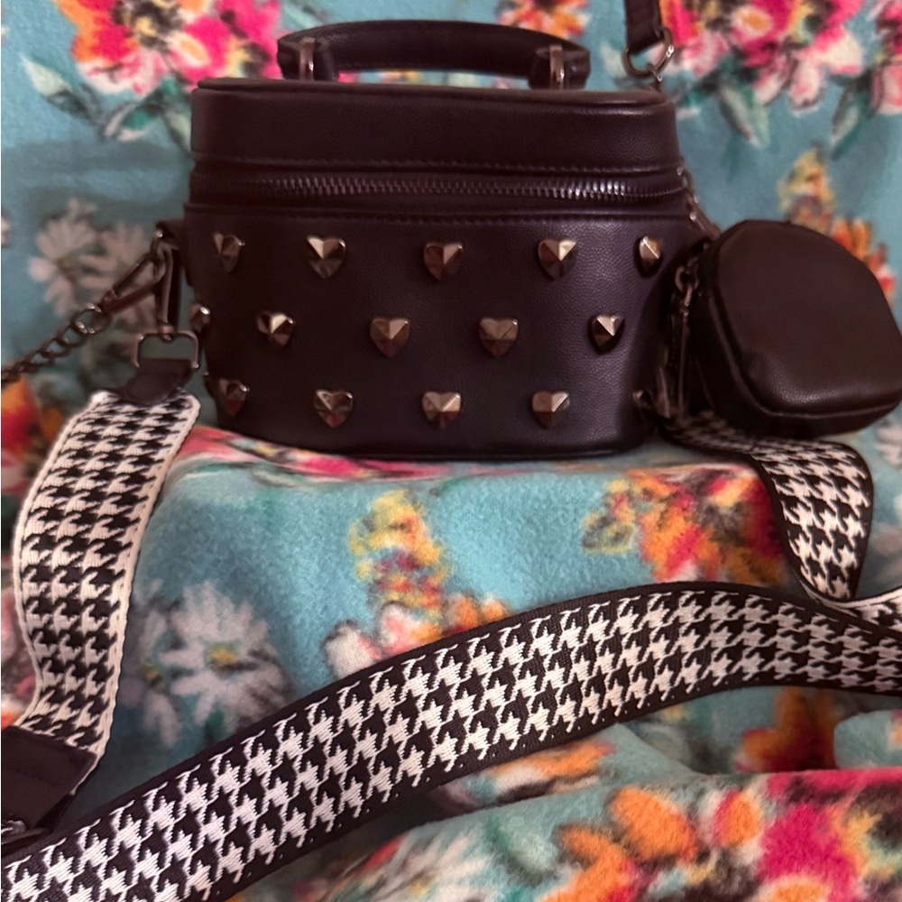 Betsey Johnson Black Studded Crossbody Bag